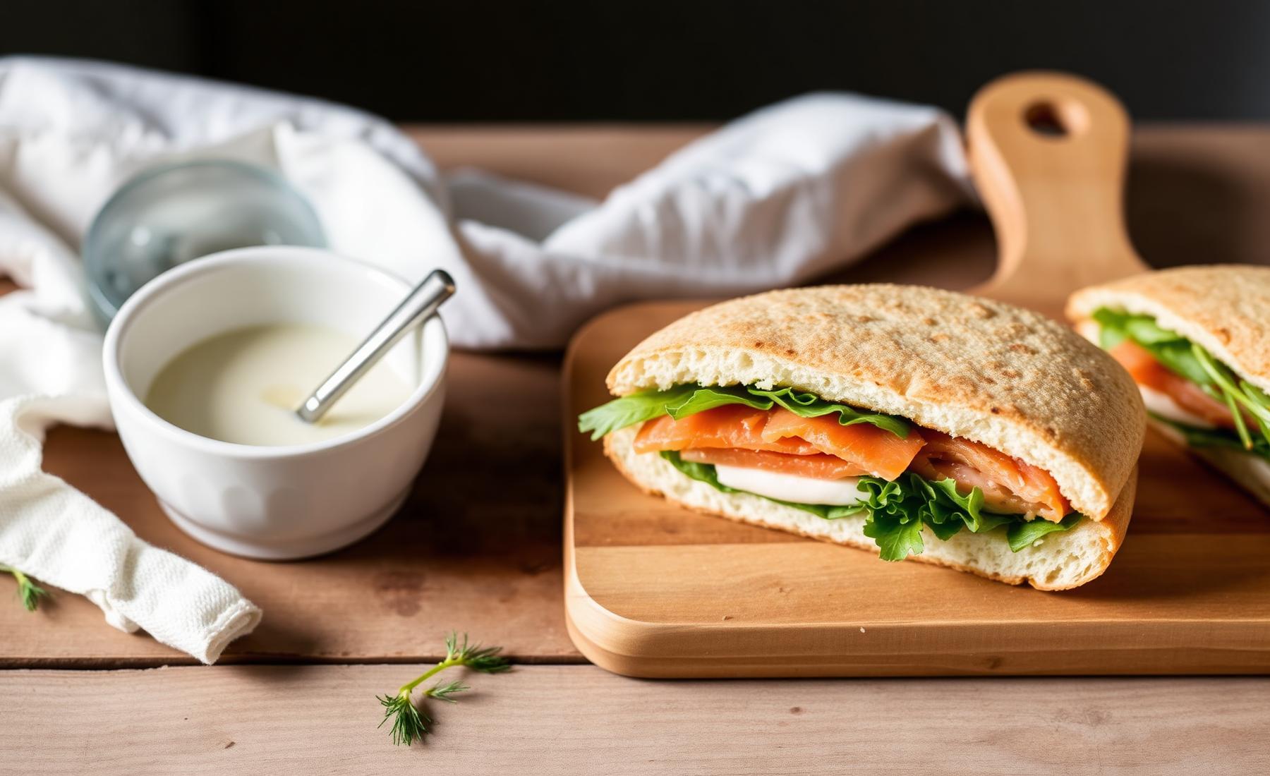 Sandwich med laks og dild